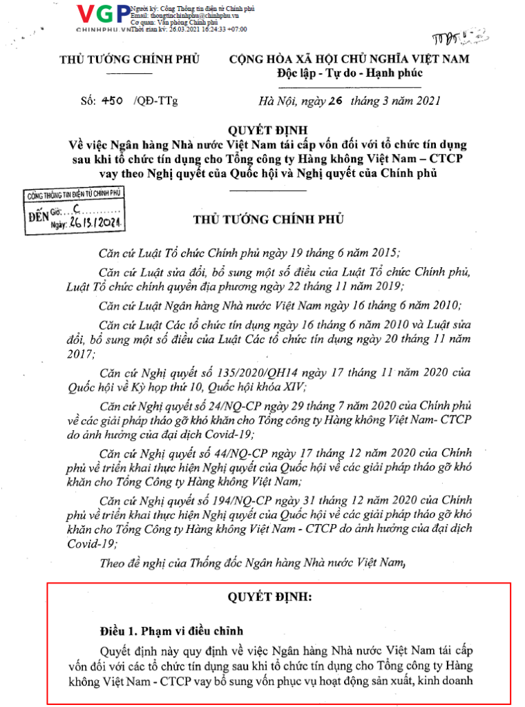 政府正式批准越南航空公司的紓困貸款方案 越南財經 越南新聞