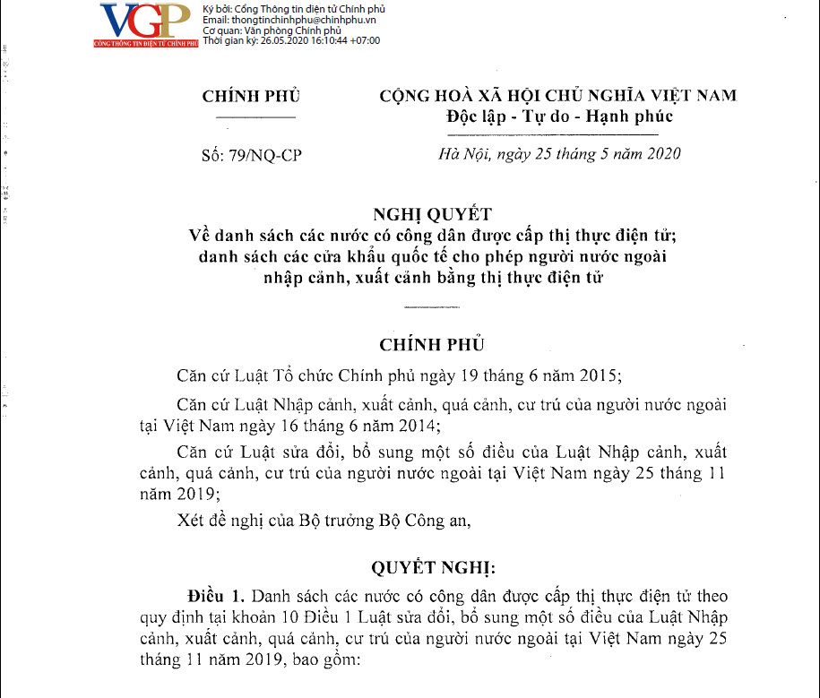 80個國家和地區的公民可申請電子簽證