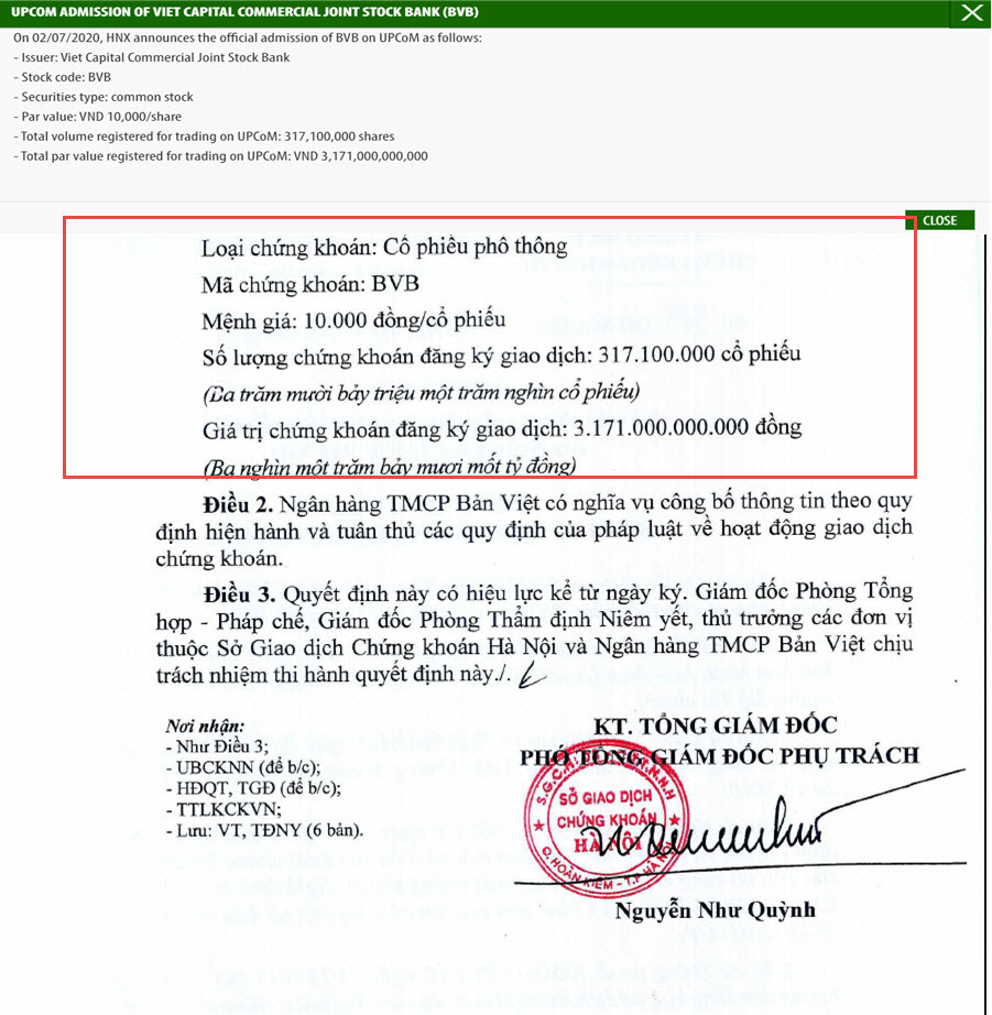 Viet Capital Bank上市