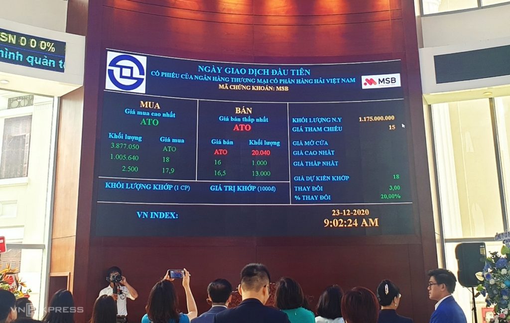 MSB銀行今天在HoSE市場正式掛牌上市