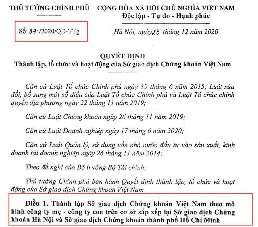 越南總理頒布決定成立越南證券交易所