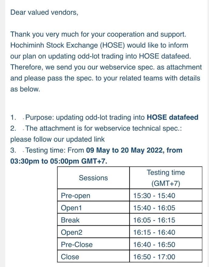 HoSE與各證券商舉辦零股交易系統測試 越南財經 越南新聞 越南股市 胡志明市證券交易所