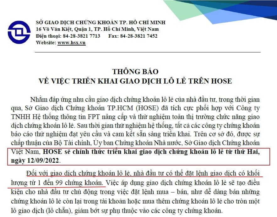 HoSE零股交易制度將於9月12日正式上路囉! 越南財經 越南股市 胡志明市證券交易所 越南新聞