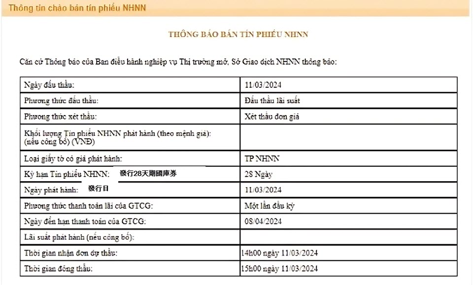 國家銀行再次發行國庫券以求穩定匯率 越南國家銀行 越南商機 越南房地產 越南金融市場