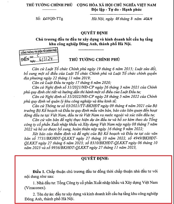 Vinaconex投資超過6萬億越盾在河內建工業區 越南全國工業園區 越南商機 越南房地產 越南工業區進駐率